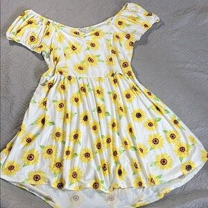Derek Heart Yellow and Brown Smocked Mini Sundress